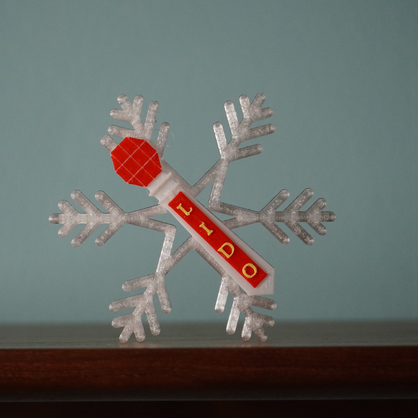 Margate Lido in a Snowflake Christmas Bauble